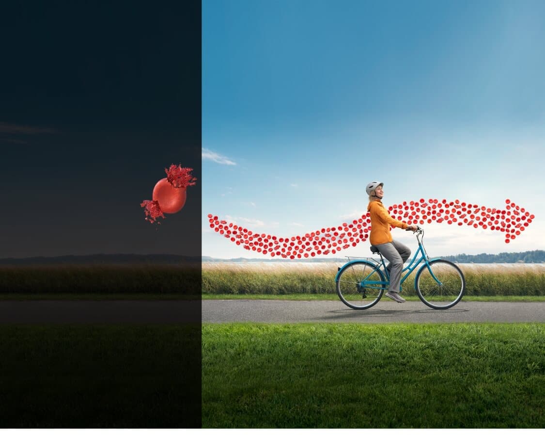 Woman riding a bicycle